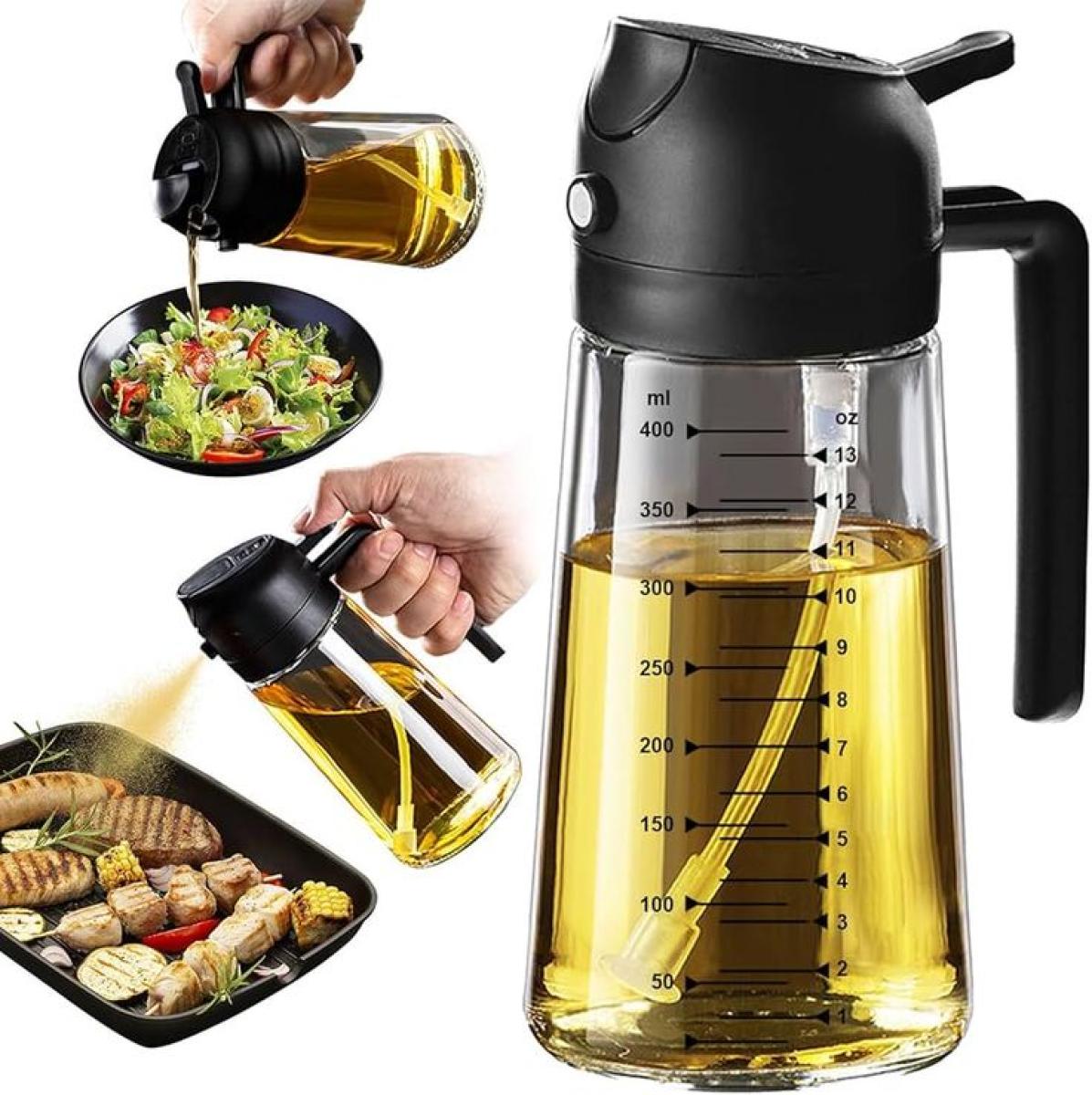 2-in-1 Sprayable and Pourable Oil Bottle – তেল স্প্রে এবং ঢালার সুবিধাযুক্ত প্রিমিয়াম গ্লাস বোতল