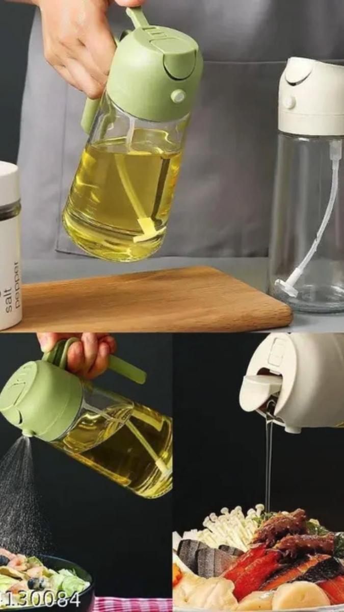 2-in-1 Sprayable and Pourable Oil Bottle – তেল স্প্রে এবং ঢালার সুবিধাযুক্ত প্রিমিয়াম গ্লাস বোতল — view 2