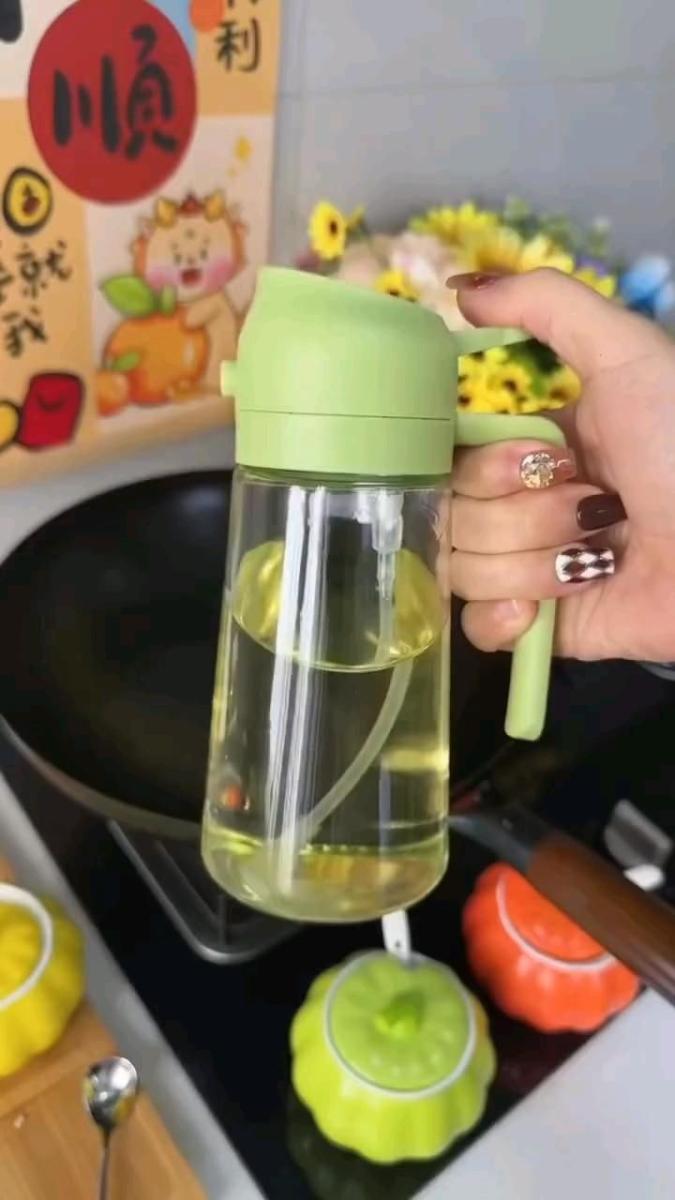 2-in-1 Sprayable and Pourable Oil Bottle – তেল স্প্রে এবং ঢালার সুবিধাযুক্ত প্রিমিয়াম গ্লাস বোতল — view 3